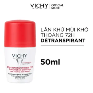 Lăn Khử Mùi Vichy Detranspirant Intensif Khô Thoáng 72h (50ml)
