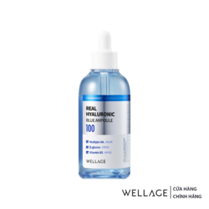 Serum Wellage Real Hyaluronic Blue Ampoule Cấp Ẩm và Phục Hồi Da (75ml)