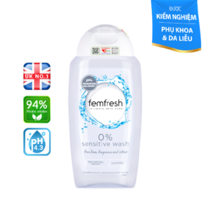 Dung Dịch Vệ Sinh Femfresh 0% Sensitive Dưỡng Ẩm và Làm Sạch (250ml)