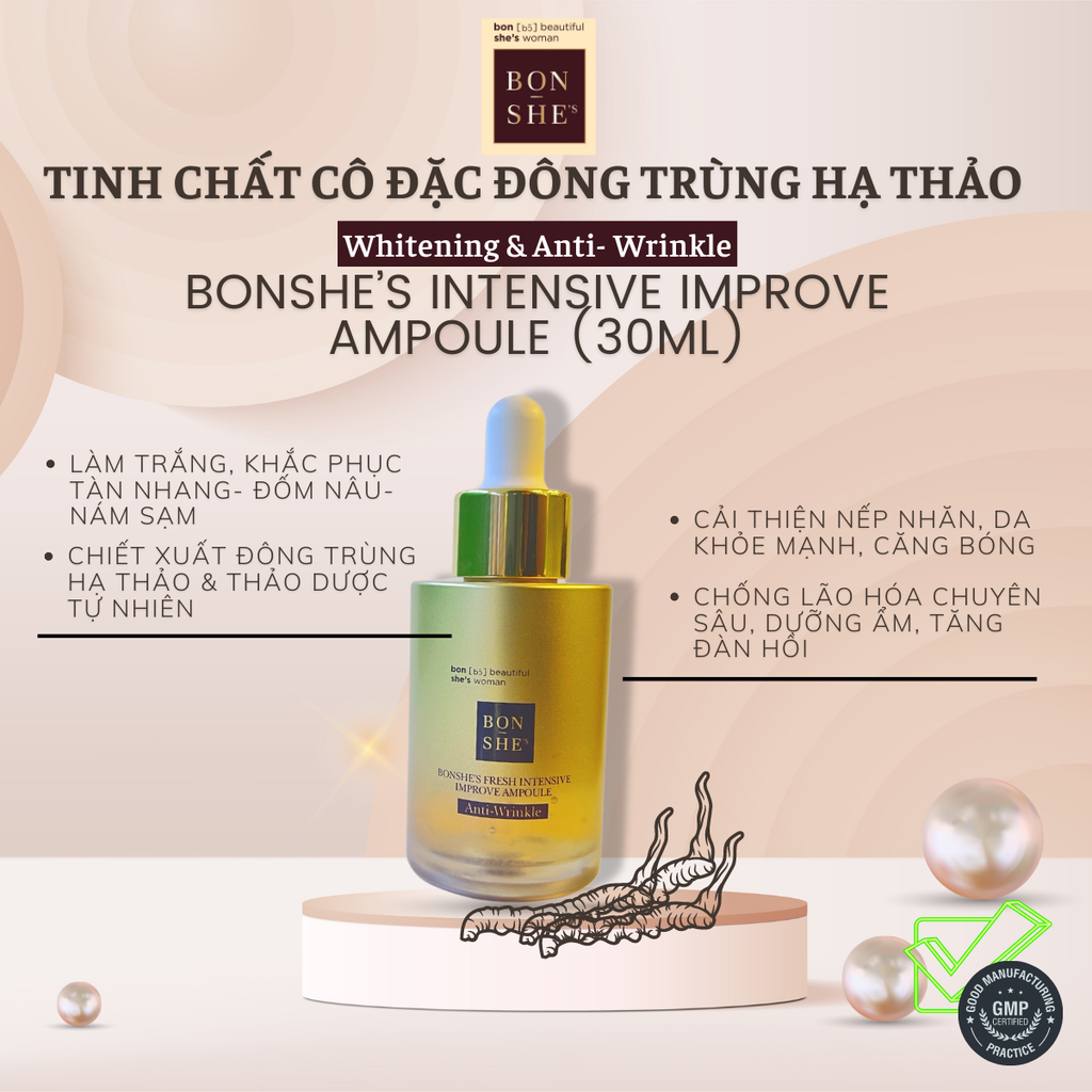 Tinh chất Bonshe's chống lão hóa Fresh Intensive Improve Ampoule Anti-Wrinkle (30ml)