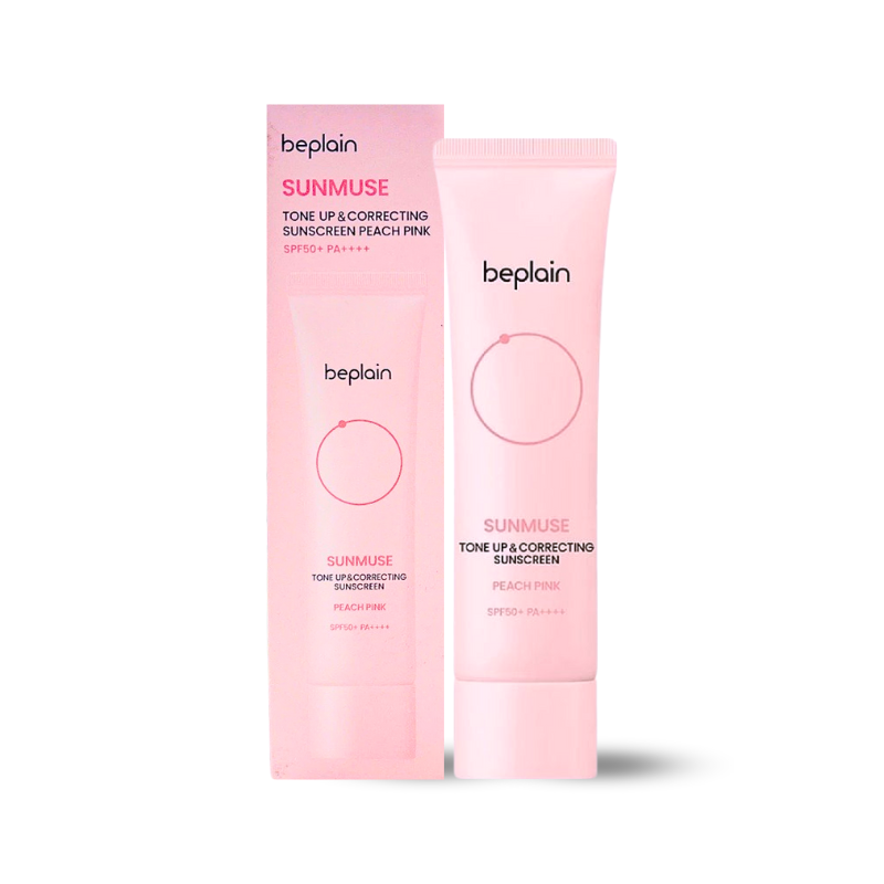 Kem chống nắng Beplain Hồng Sunmuse Tone Up & Correcting Sunscreen Peach Pink SPF50+ PA++++ 50ml ( Hồng )